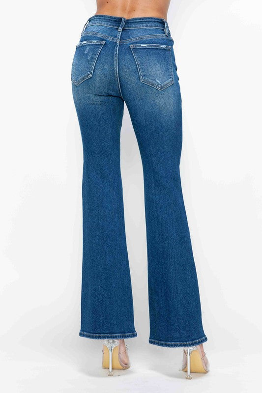 bytos Full Size High Rise Bootcut Jeans with Pockets - Little Miss Vanilla