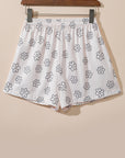 Beige Floret Printed Pajama Shorts Set - Little Miss Vanilla