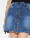 Pocketed Button Up Denim Skirt - Little Miss Vanilla