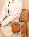 Lychee Pattern Mobile Phone Bag Small High Quality Leather Crossbody Bags For Women Wallet