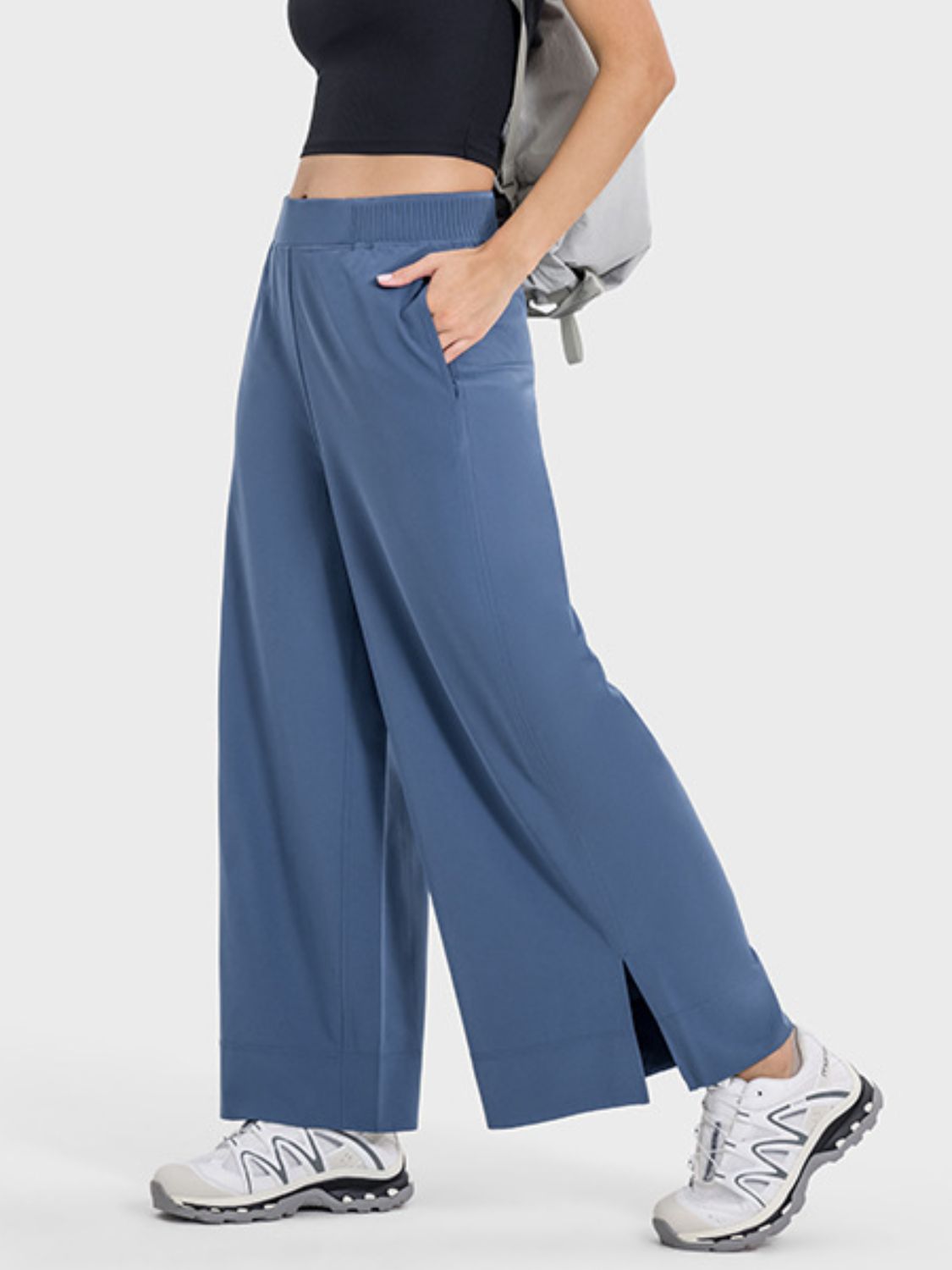 Millennia Slit Wide Leg Active Pants - Little Miss Vanilla