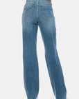 Judy Blue Full Size Tummy Control Cut Raw Hem Straight Jeans - Little Miss Vanilla