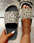 Black Print Thick Sole Slip On Slippers - Little Miss Vanilla