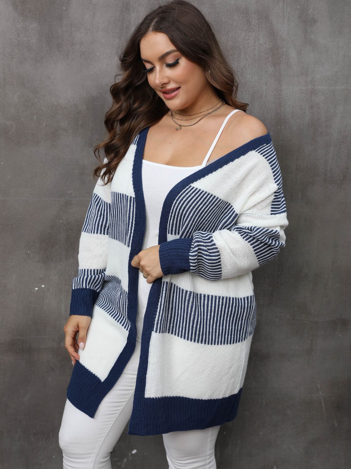 Plus Size Open Front Long Sleeve Cardigan - Little Miss Vanilla