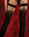 Ballerina 346 halterlose Strümpfe Nero (Schwarz) / Rot