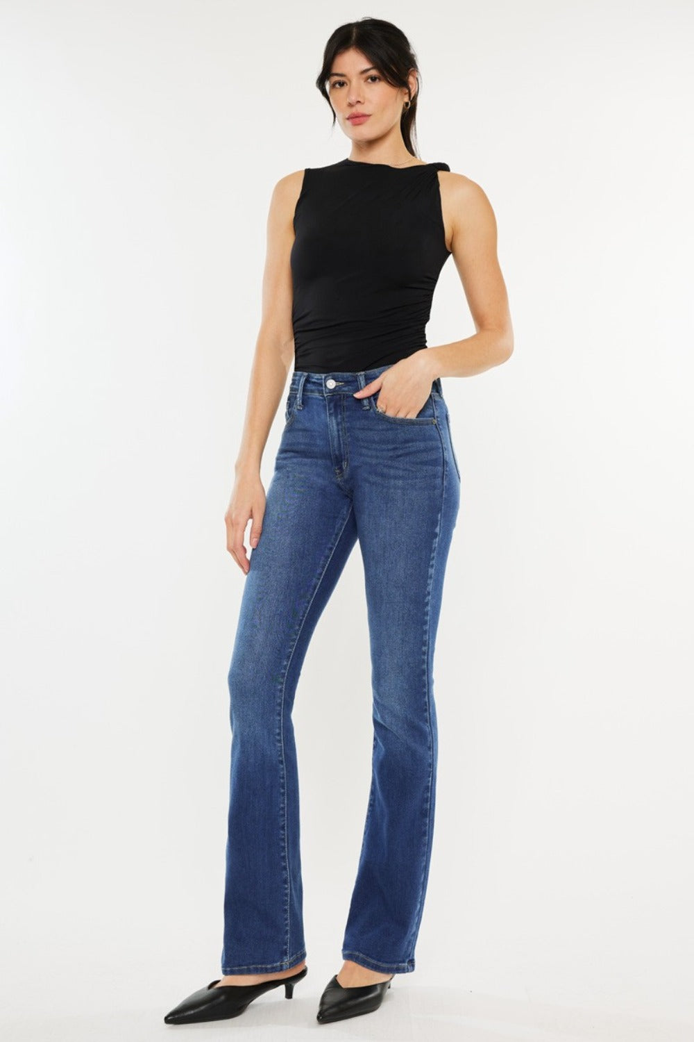 Kancan High Rise Slim Bootcut Jeans - Little Miss Vanilla