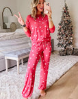 Fiery Red Valentines Heart Print Pants Set - Little Miss Vanilla