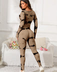 Scoop Neck Long Sleeve Active Jumpsuit - Little Miss Vanilla