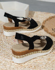 Women's Peep Toe Serpentine Wedges Sandals With Circle Design Casual Summer Shoes