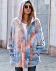 Tie Dye Soft Fleece Hooded Open Front Coat - Little Miss Vanilla