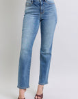 Judy Blue Full Size Run Vintage Wash Thermal Straight Jeans - Little Miss Vanilla