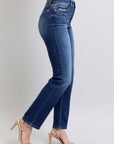 Judy Blue Full Size Washed Straight Leg Jeans with Pockets - Little Miss Vanilla