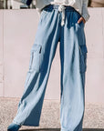 Drawstring Cargo Pocket Wide Leg Jeans - Little Miss Vanilla