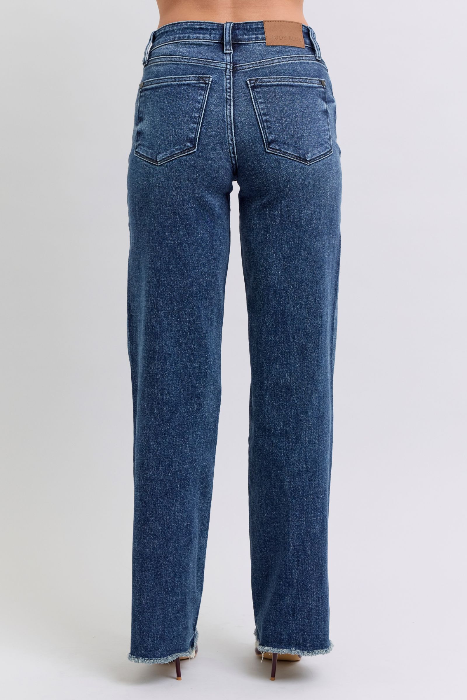 Judy Blue Full Size Raw Hem Mid Rise Jeans - Little Miss Vanilla