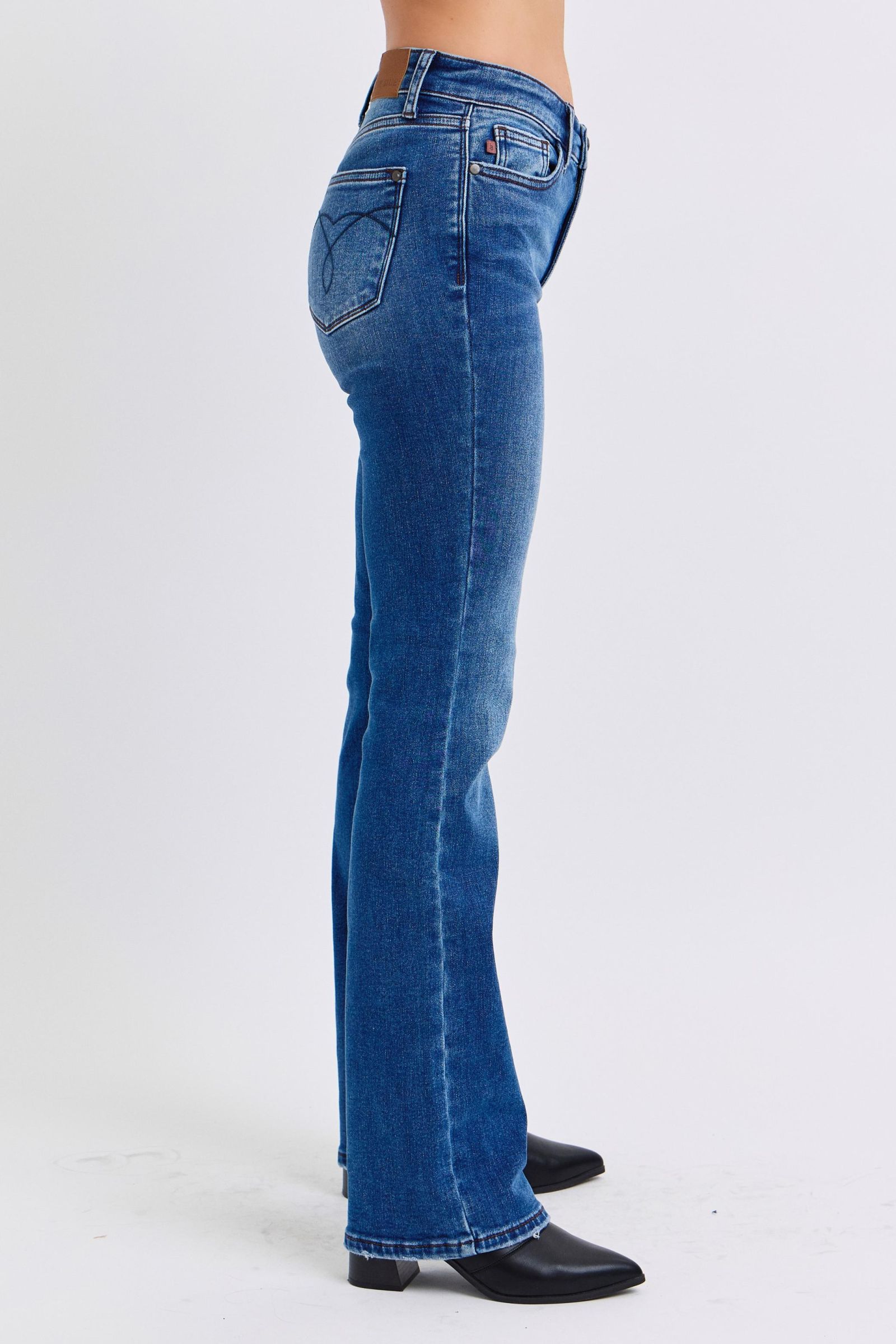 Judy Blue Full Size Run Mid-Rise Bootcut Jeans with Thermal Lining - Little Miss Vanilla