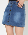 Pocketed Button Up Denim Skirt - Little Miss Vanilla