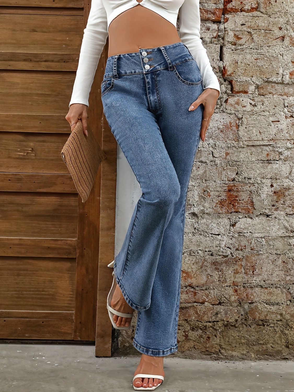 Bootcut Jeans with Pockets - Little Miss Vanilla