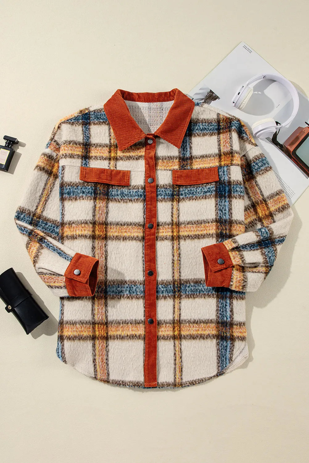 Plus Size Plaid Button Down Jacket - Little Miss Vanilla