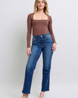 Judy Blue Full Size Side Seam Detail Straight Jeans with Pockets - Little Miss Vanilla