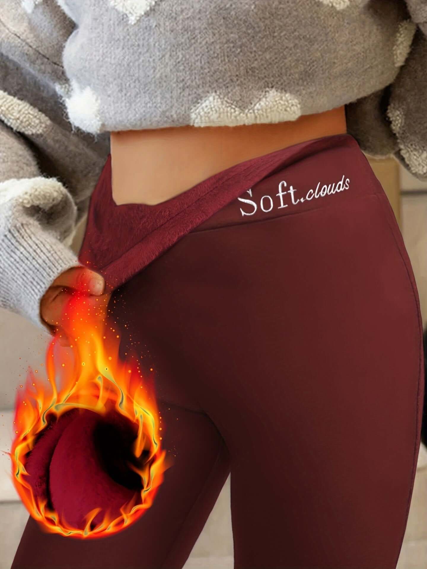 Women&#39;s Outer High Waist Hip Lift Leggings Fleece-lined Shark Pants