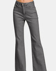 Zenana Acid Washed Frayed Hem Bootcut Jeans - Little Miss Vanilla