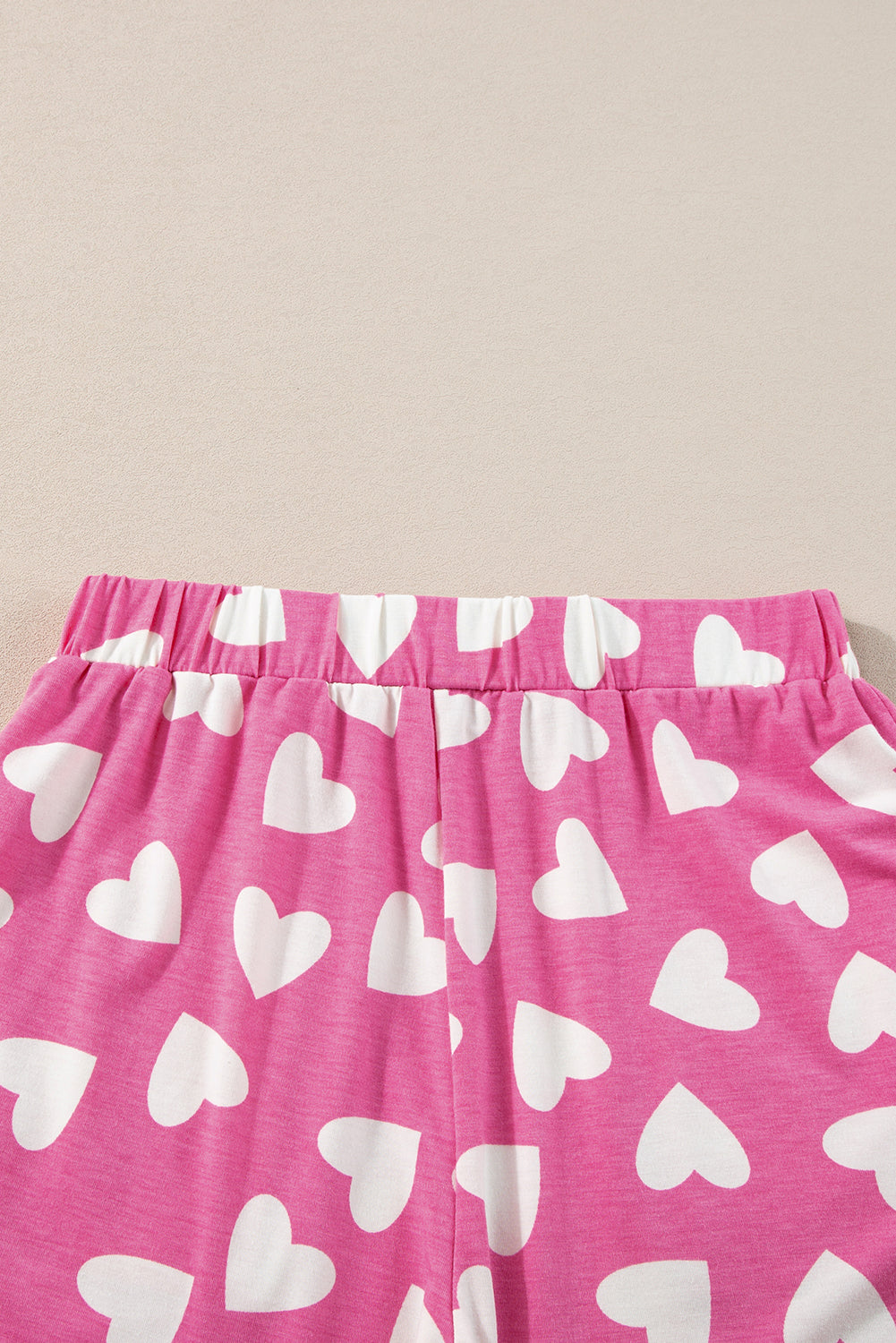 Pink Valentine Heart Shape Print Long Sleeve Top Shorts Lounge Set - Little Miss Vanilla