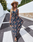 Printed Bohemian Maxi Dress V-neck - Little Miss Vanilla