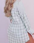 Pocketed Plaid Collared Neck Long Sleeve Shirt - Little Miss Vanilla