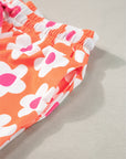 Orange Flower Print Short Sleeve Shirt Pajamas Set - Little Miss Vanilla