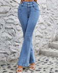 High Waist Flare Jeans with Pockets - Little Miss Vanilla