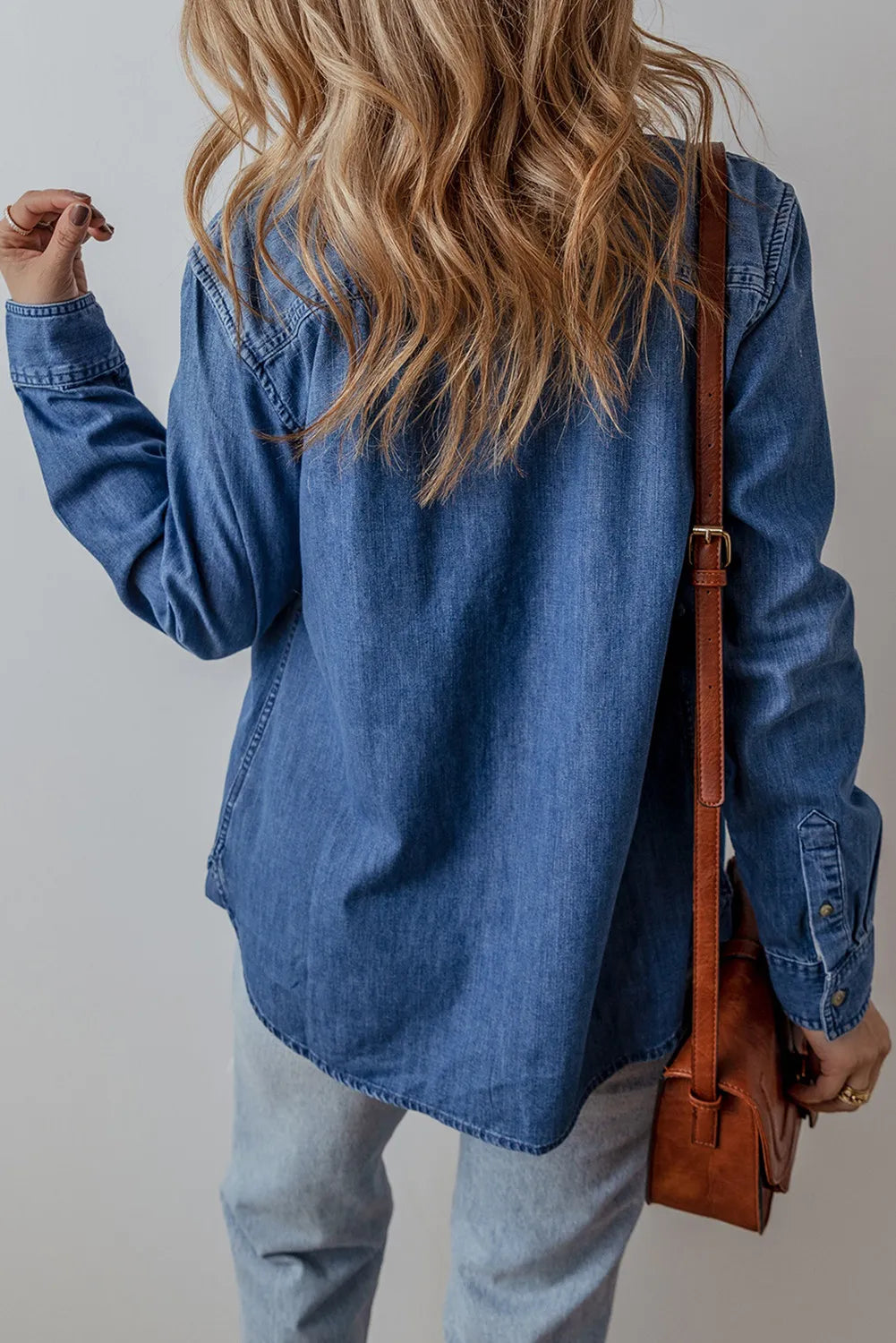 Button Up Long Sleeve Denim Jacket - Little Miss Vanilla