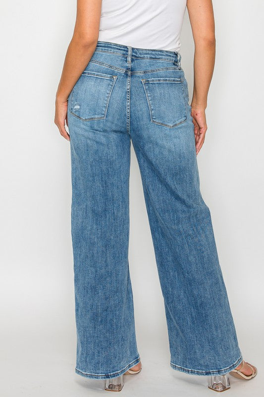 bytos Full Size High Rise Wide Leg Jeans with Pockets - Little Miss Vanilla