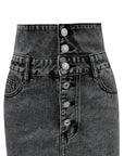 Raw Hem High Waist Denim Skirt - Little Miss Vanilla