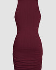 Red Dahlia Ruched Sleeveless Bodycon Dress - Little Miss Vanilla