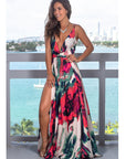 Women's Split Printed Beach Maxi Dress - Little Miss Vanilla