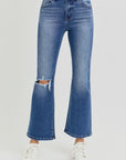 RISEN Full Size Distressed High Rise Crop Flare Jeans - Little Miss Vanilla