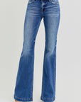 RISEN Full Size Low Rise Flare Jeans with Pockets - Little Miss Vanilla