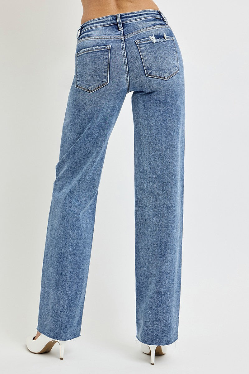 RISEN Full Size High Rise Straight Leg Jeans with Pockets - Little Miss Vanilla