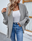 New Loose Knitted Sweater Solid Color Bat Sleeve Large Lapel Cardigan Autumn And Winter Fashion Jacket For Women Clothing - Little Miss Vanilla