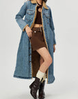 Pocketed Button Up Denim Jacket with Fur Lining - Little Miss Vanilla