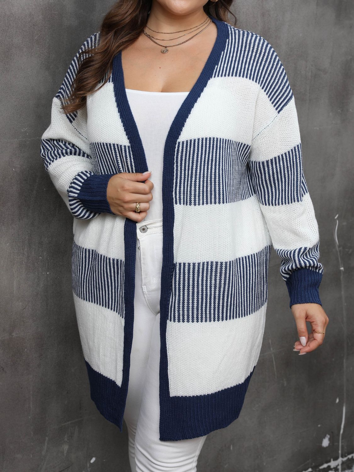 Plus Size Open Front Long Sleeve Cardigan - Little Miss Vanilla