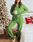 Spinach Green Long Sleeve Pullover and Jogger Pants Lounge Set - Little Miss Vanilla