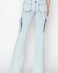 RISEN Full Size High Rise Cargo Flare Jeans - Little Miss Vanilla