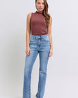 Judy Blue Full Size Raw Hem High Rise Bootcut Jeans - Little Miss Vanilla