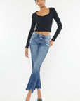 Kancan High Rise Wide Waistband Slim Straight Jeans - Little Miss Vanilla