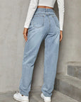 Asymmetric Waist Jeans with Pockets - Little Miss Vanilla