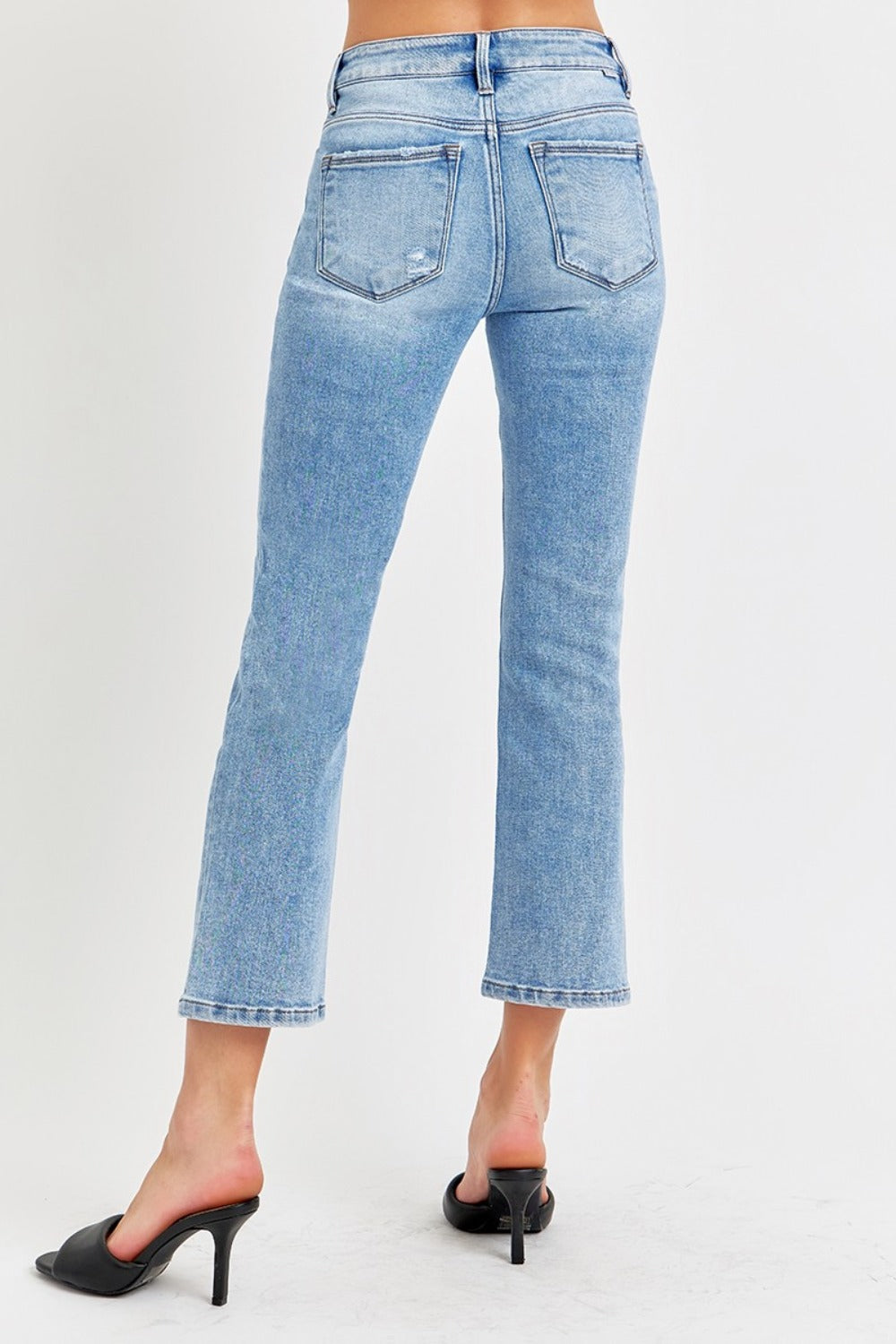 RISEN Full Size Low Rise Crop Slim Straight Jeans - Little Miss Vanilla