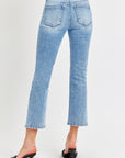 RISEN Full Size Low Rise Crop Slim Straight Jeans - Little Miss Vanilla