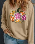 Plus Size Pumpkin Graphic Dropped Shoulder Sweatshirt - Little Miss Vanilla