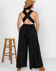 Plus Size V-Neck Wide Leg Jumpsuit - Little Miss Vanilla